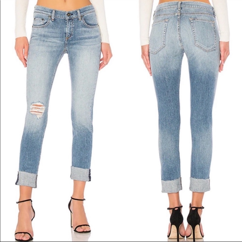 rag & bone Dre Light Wash Distressed Jeans